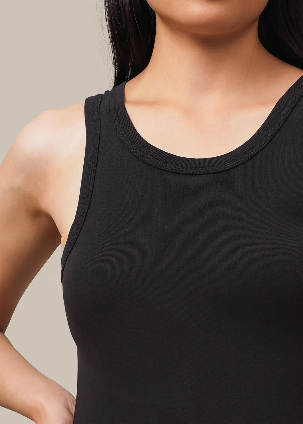 Black Organic Cotton Singlet