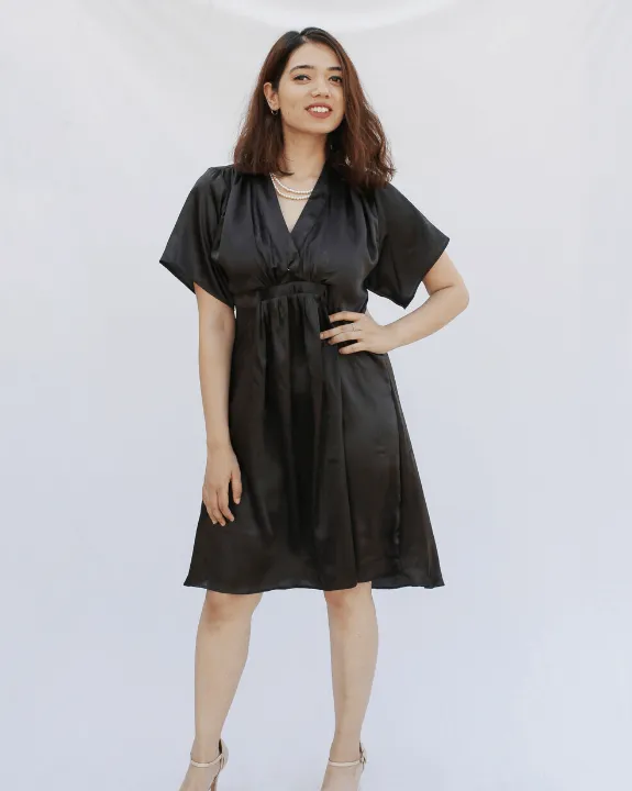 Black Pleated Short Dress