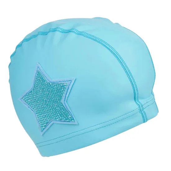 Bling2o - Blue Rhinestone Star Swim Cap