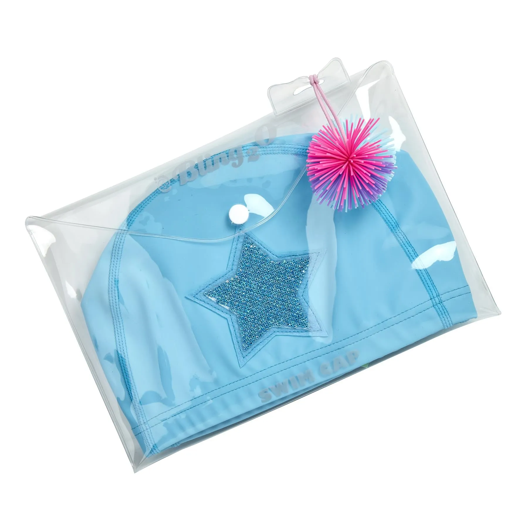 Bling2o - Blue Rhinestone Star Swim Cap