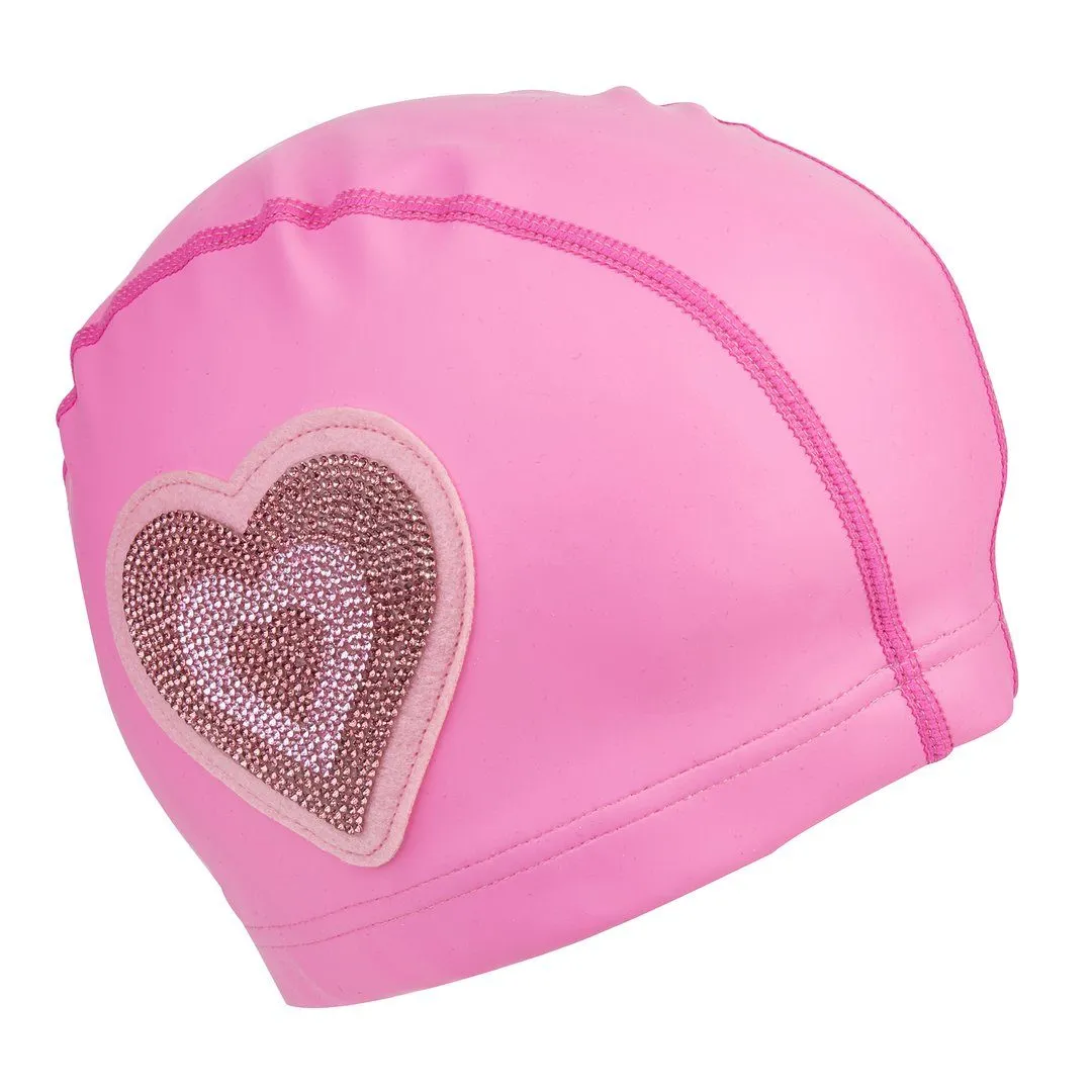 Bling2o - Neon Pink Heart Swim Cap