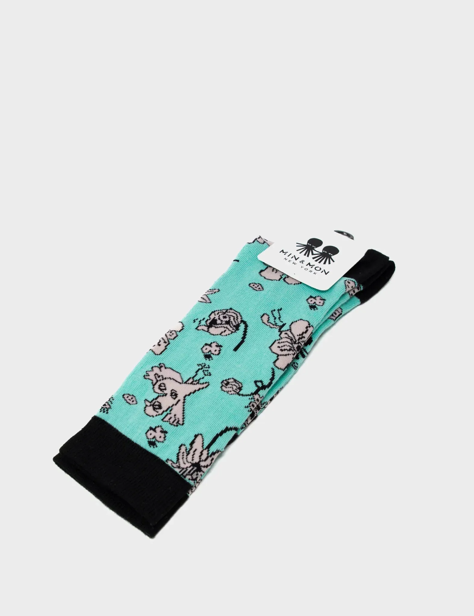 Blue and Black Socks - Floral Print