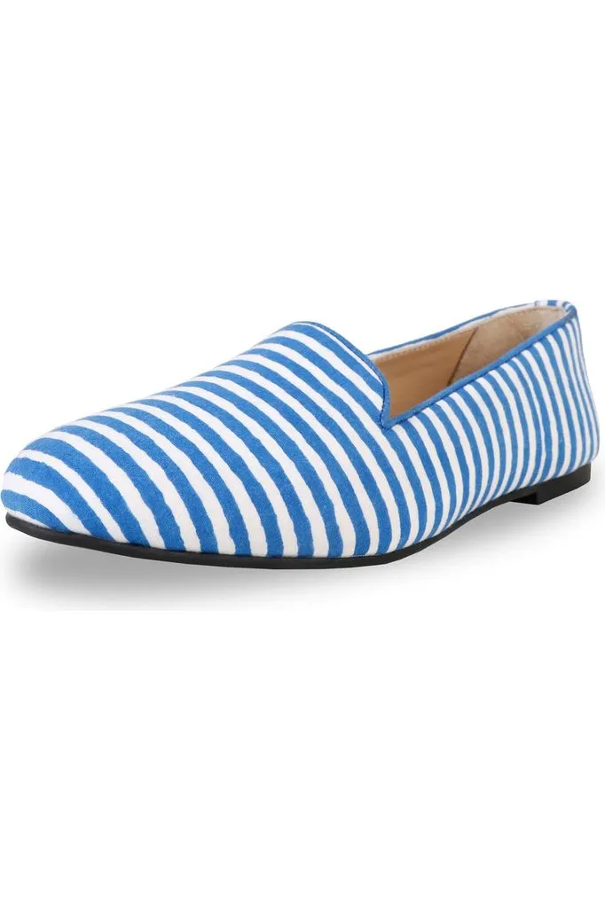 Blue and White Stripe Loafers/Espadrilles