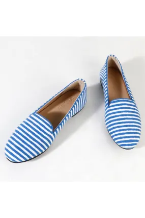 Blue and White Stripe Loafers/Espadrilles