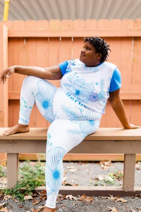 Blue Bloom Leggings (2XL-6XL Sizes)