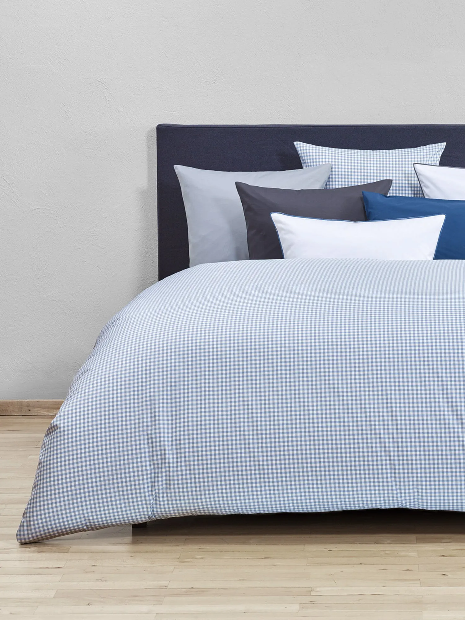 Blue Check King Duvet Cover