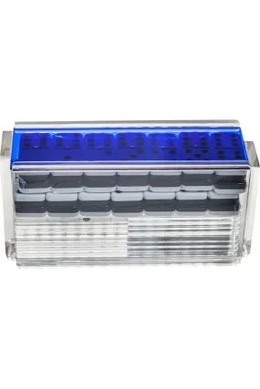 Blue Lucite Domino Set with Racks