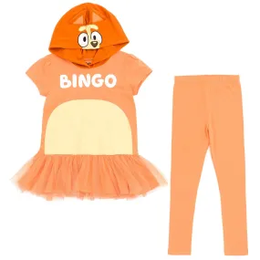 Bluey Bingo (Bluey) Cosplay Peplum T-Shirt and Leggings Outfit Set