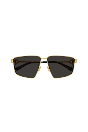 Bottega Veneta Square Aviator Sunglasses - Gold/ Black