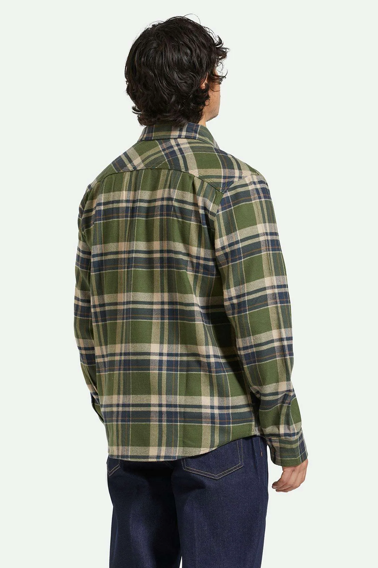 Bowery L/S Flannel - Cypress Green/Washed Navy/Whitecap