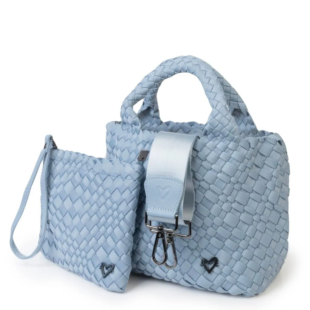 Brandon Small Woven Tote - Sky Blue