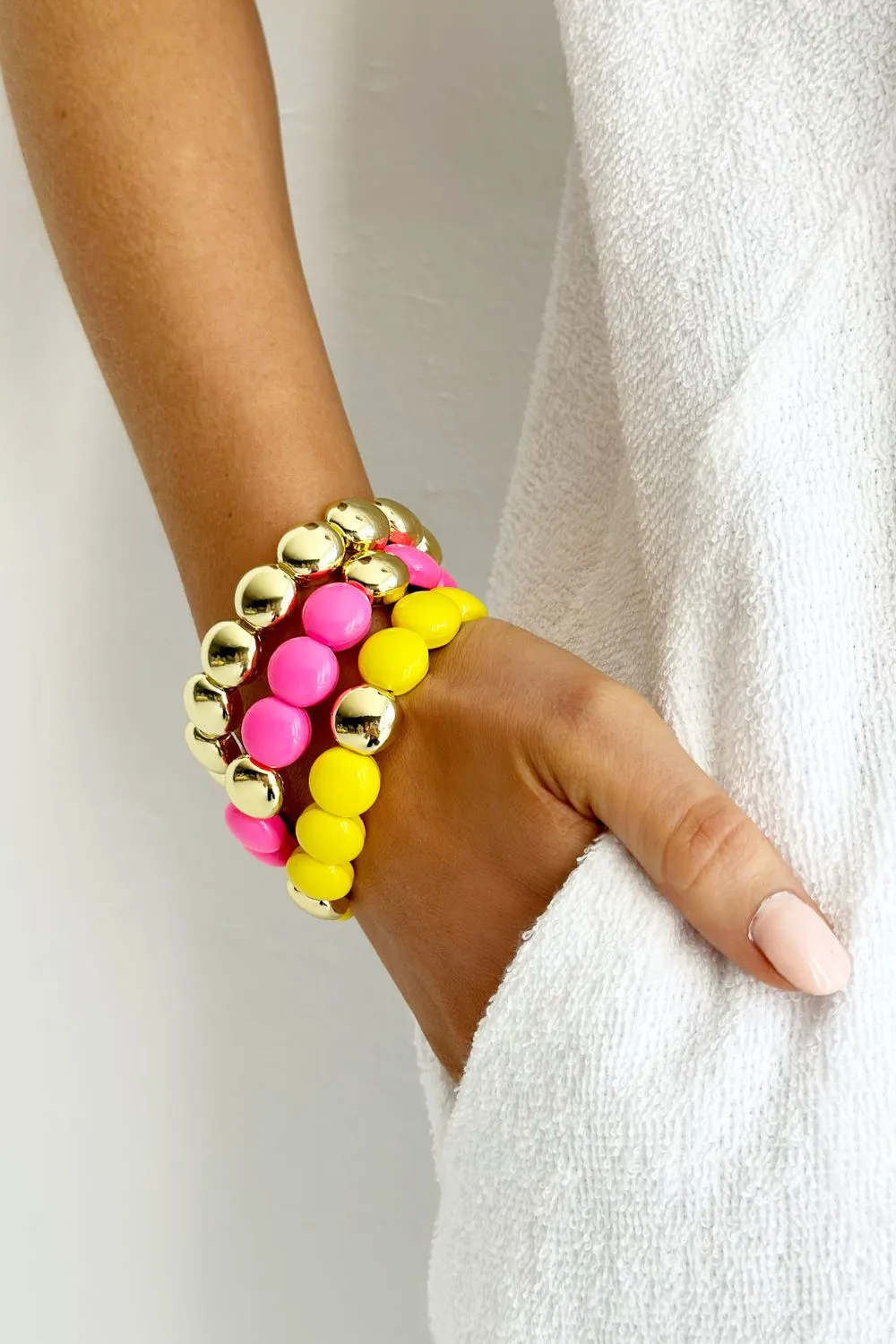 Bubble Bracelet | Hot Pink & Gold