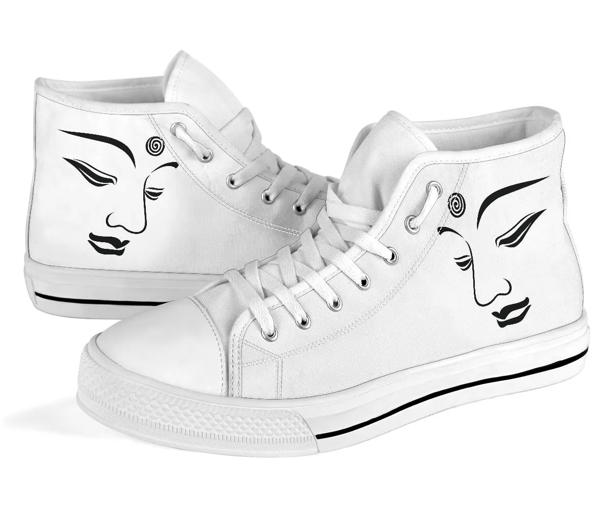 Buddha Face Line Art - High Tops