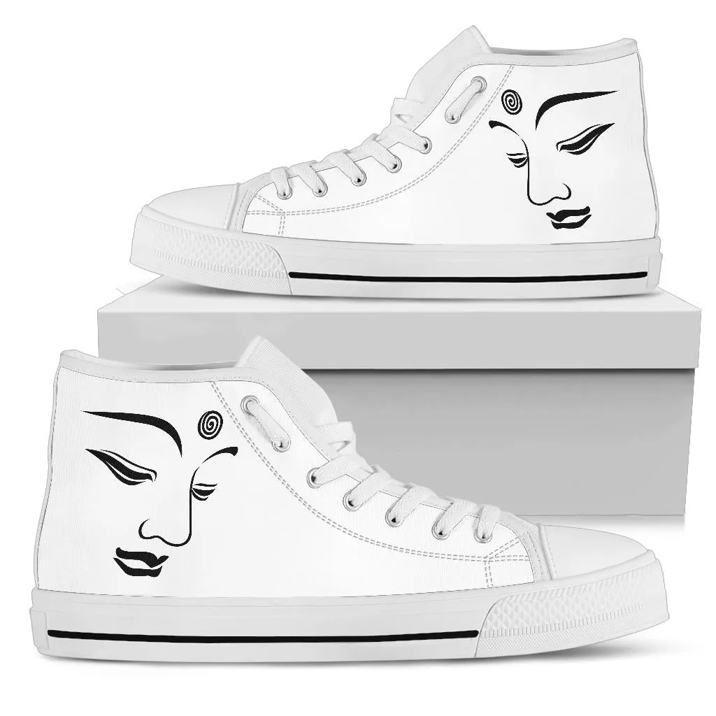 Buddha Face Line Art - High Tops