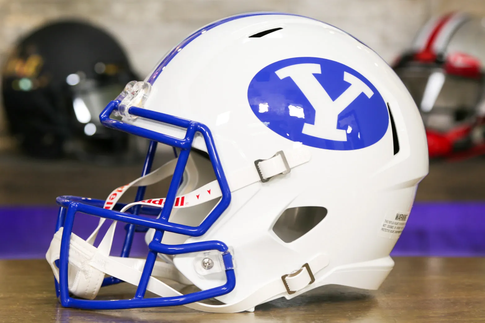 BYU Cougars Riddell Speed Replica Helmet - White/Royal Blue