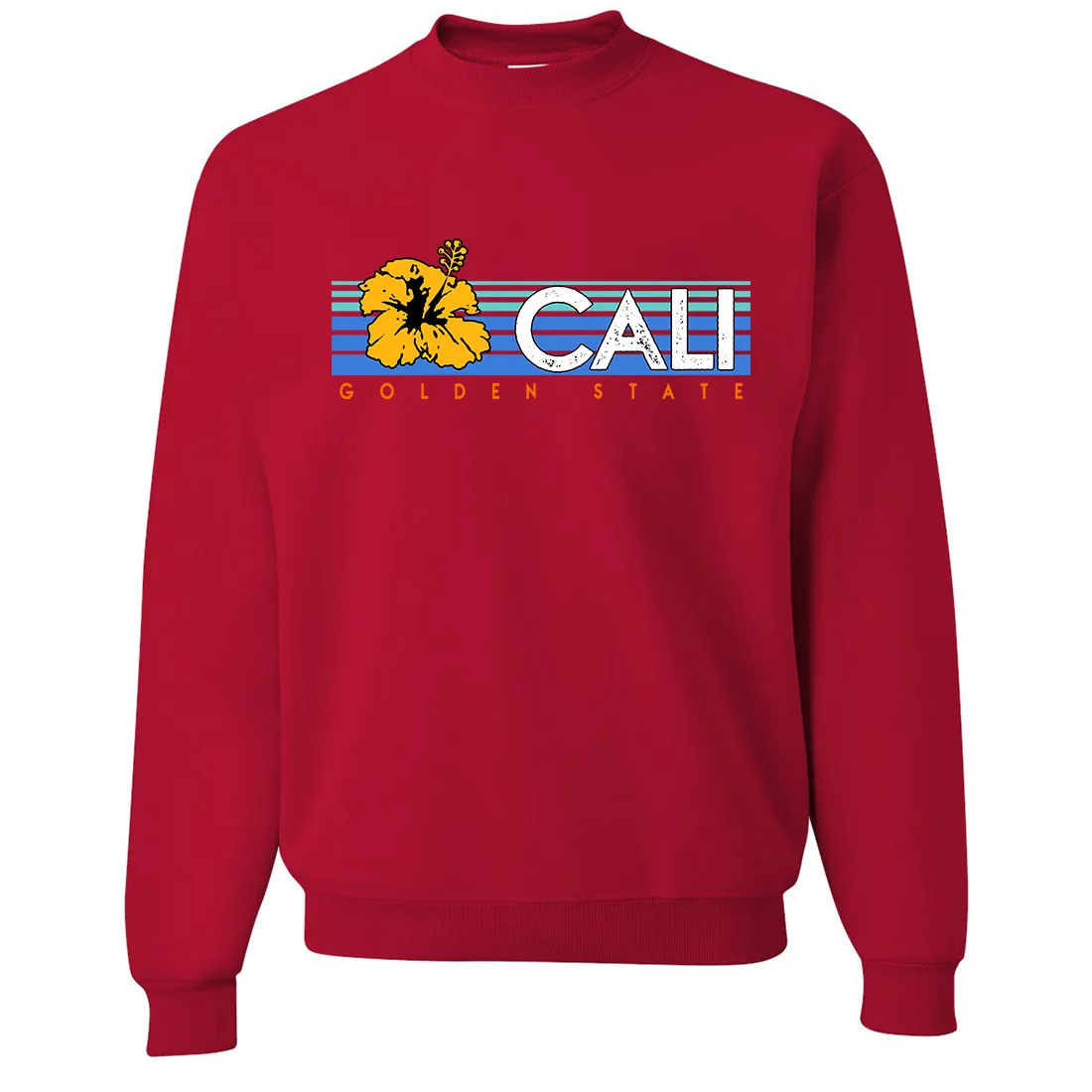 Cali Golden State Hibiscus Crewneck Sweatshirt