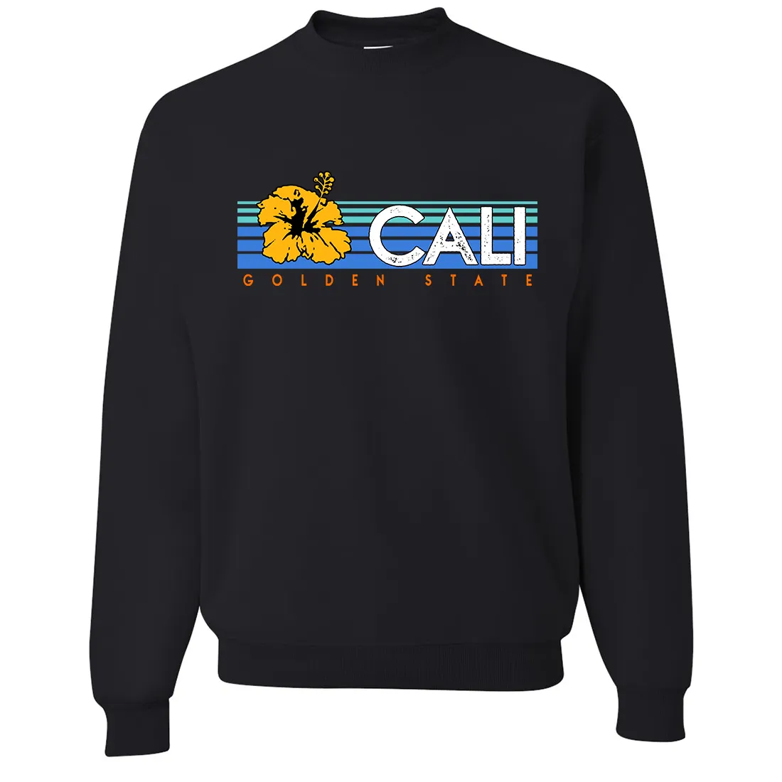 Cali Golden State Hibiscus Crewneck Sweatshirt