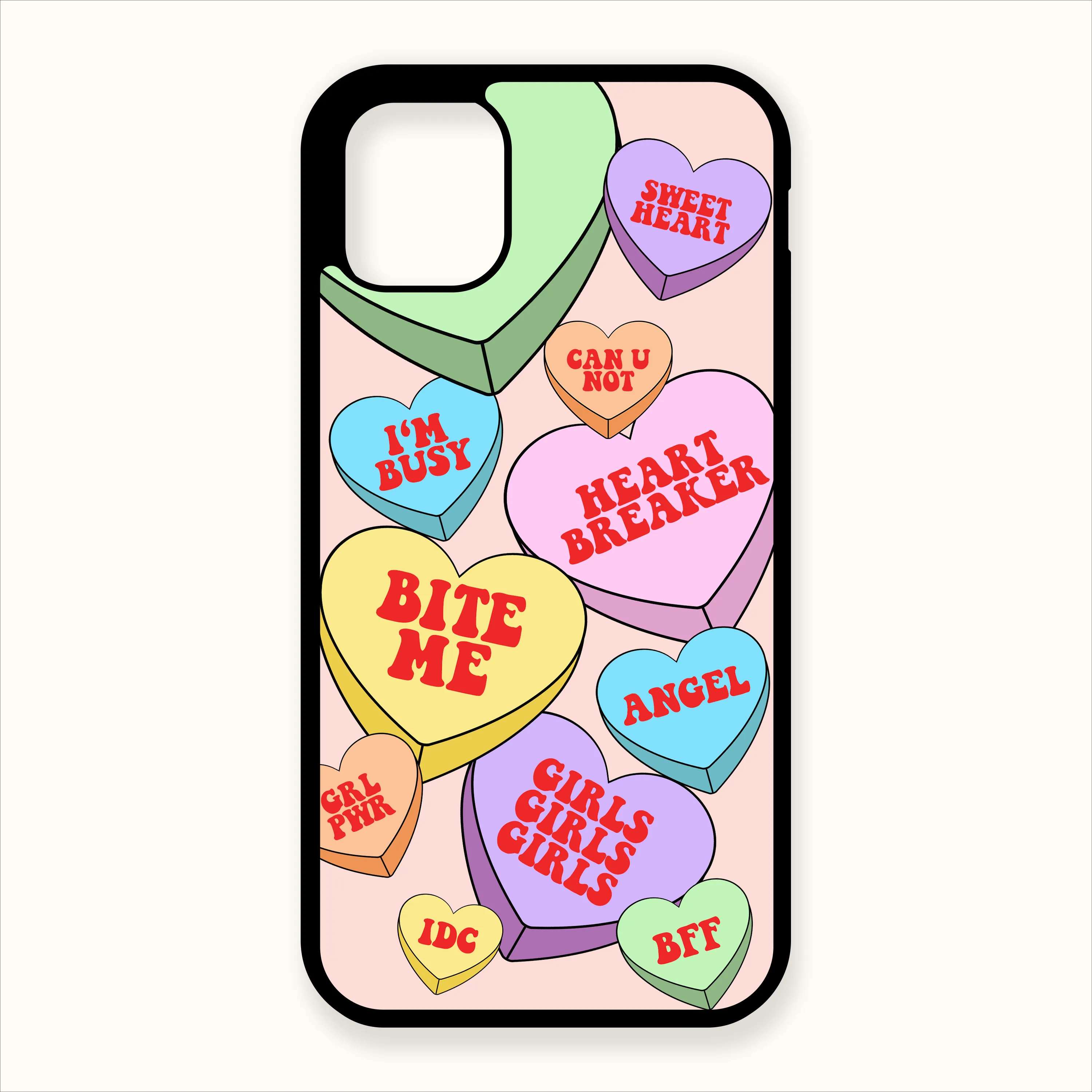 Candy Hearts Phone Case