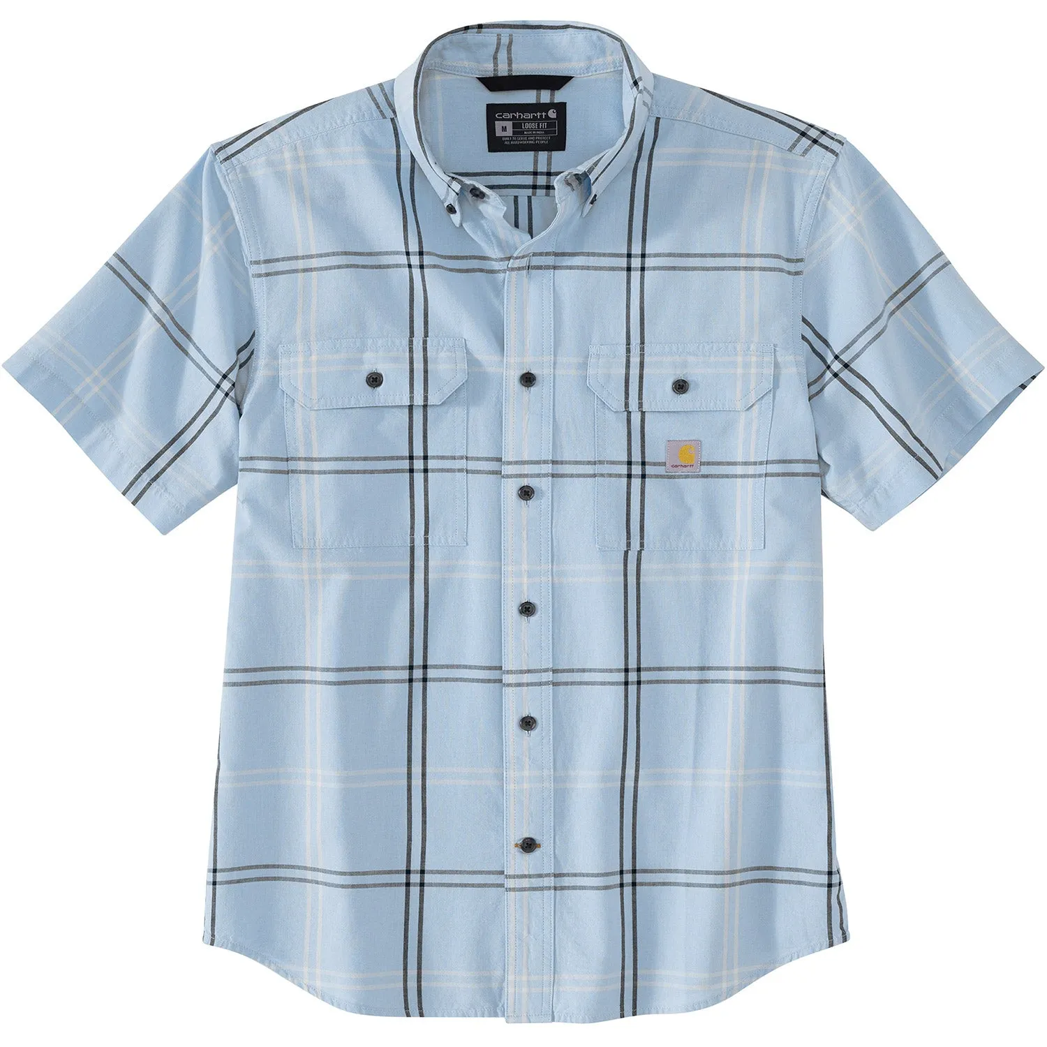 Carhartt Men's Loose Fit Button-Down Short Sleeve Plaid Work Shirt