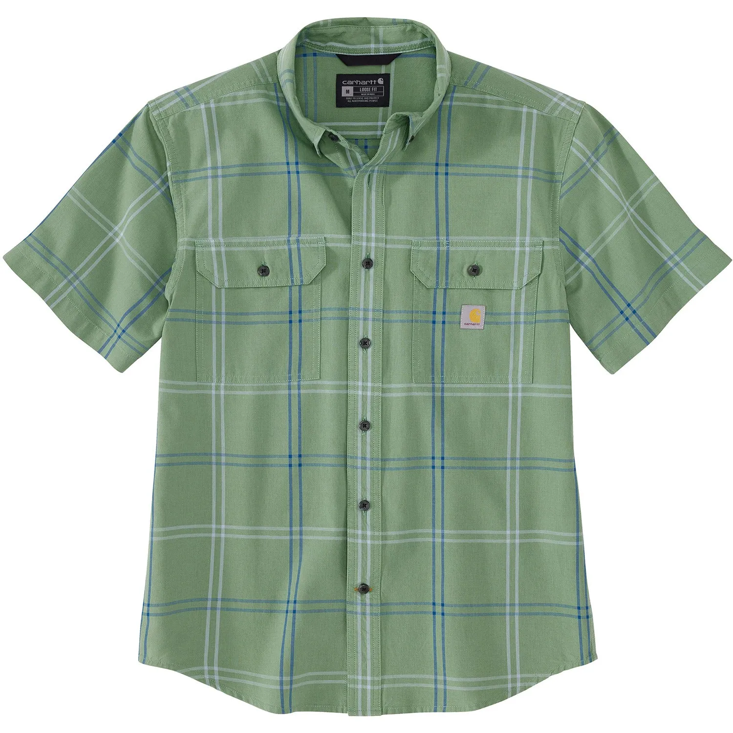 Carhartt Men's Loose Fit Button-Down Short Sleeve Plaid Work Shirt