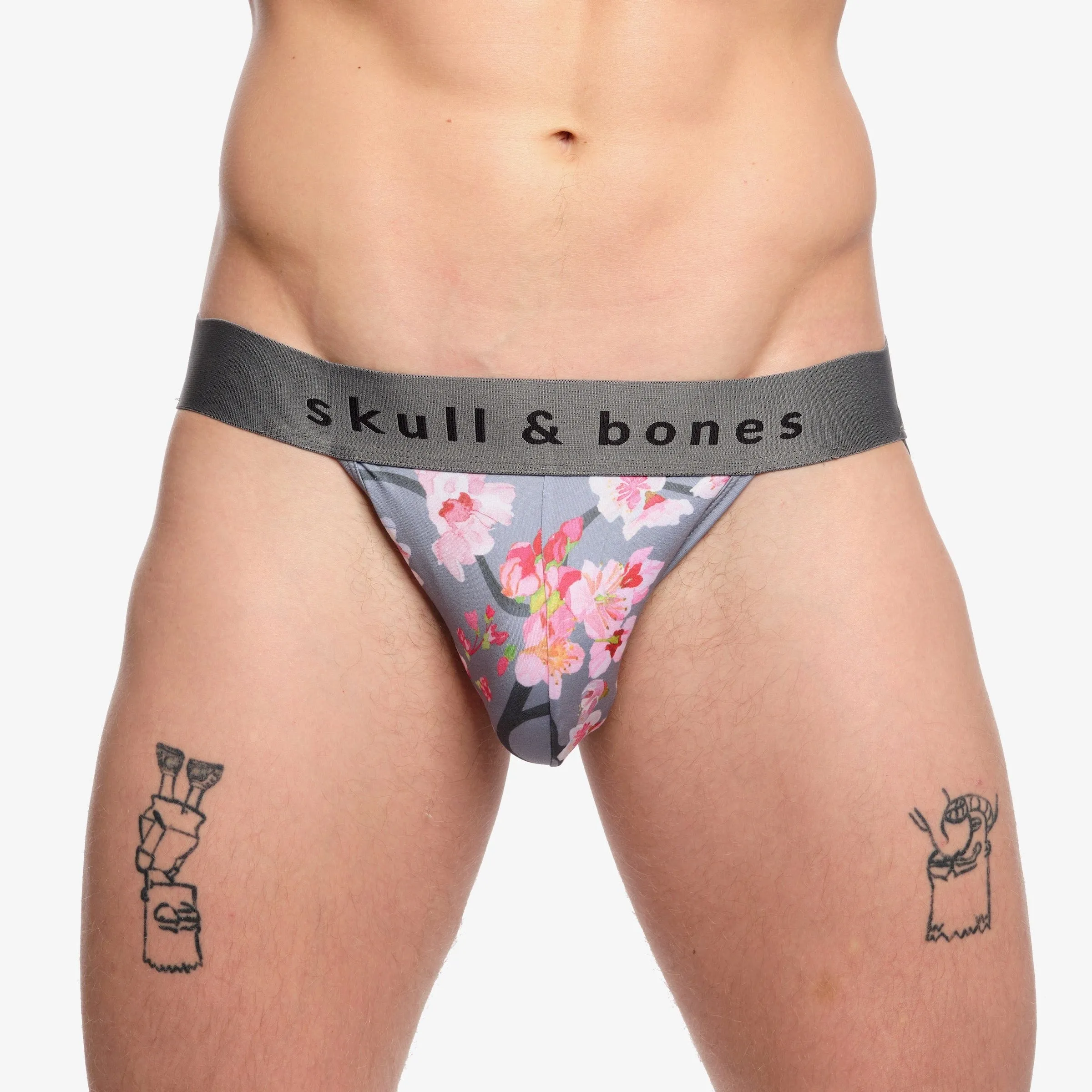 Cherry Blossom Jockstrap Grey