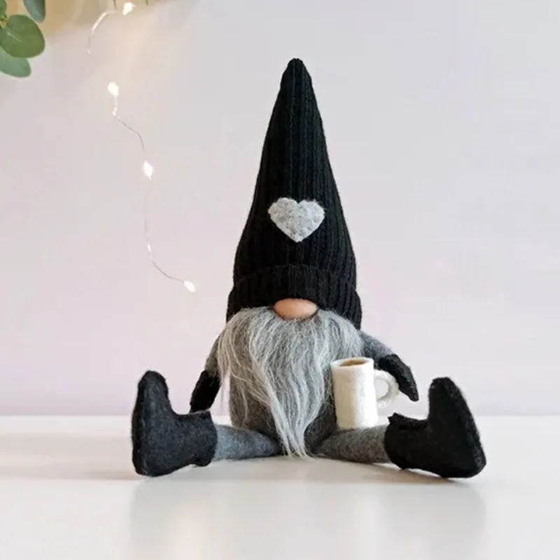 Christmas Lightening Valentine Knitted Garden Gnome Decor