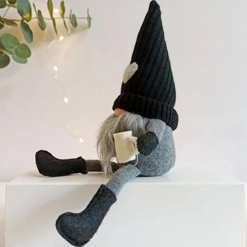 Christmas Lightening Valentine Knitted Garden Gnome Decor