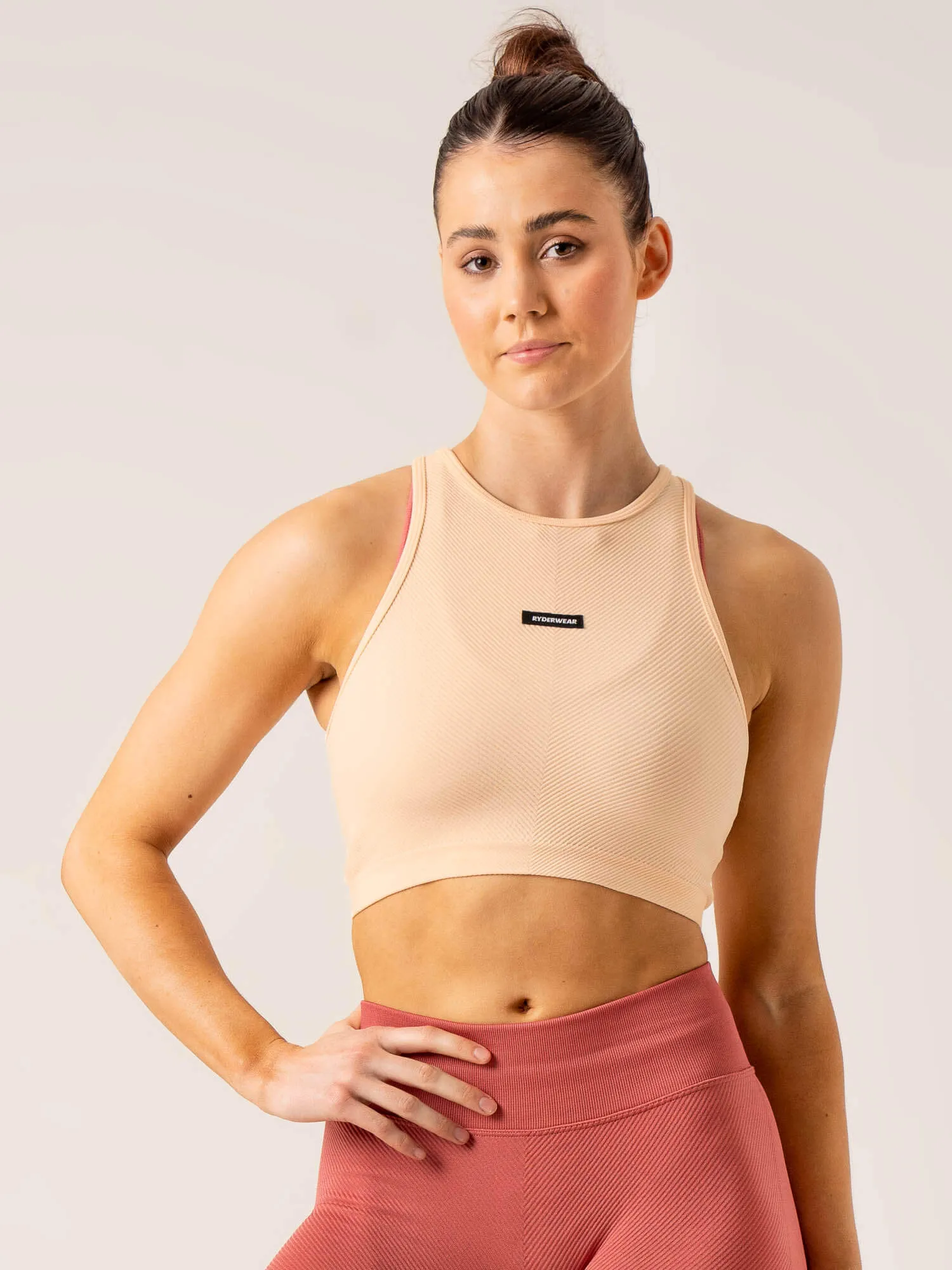 Circuit Rib Seamless Tank - Peach Sorbet