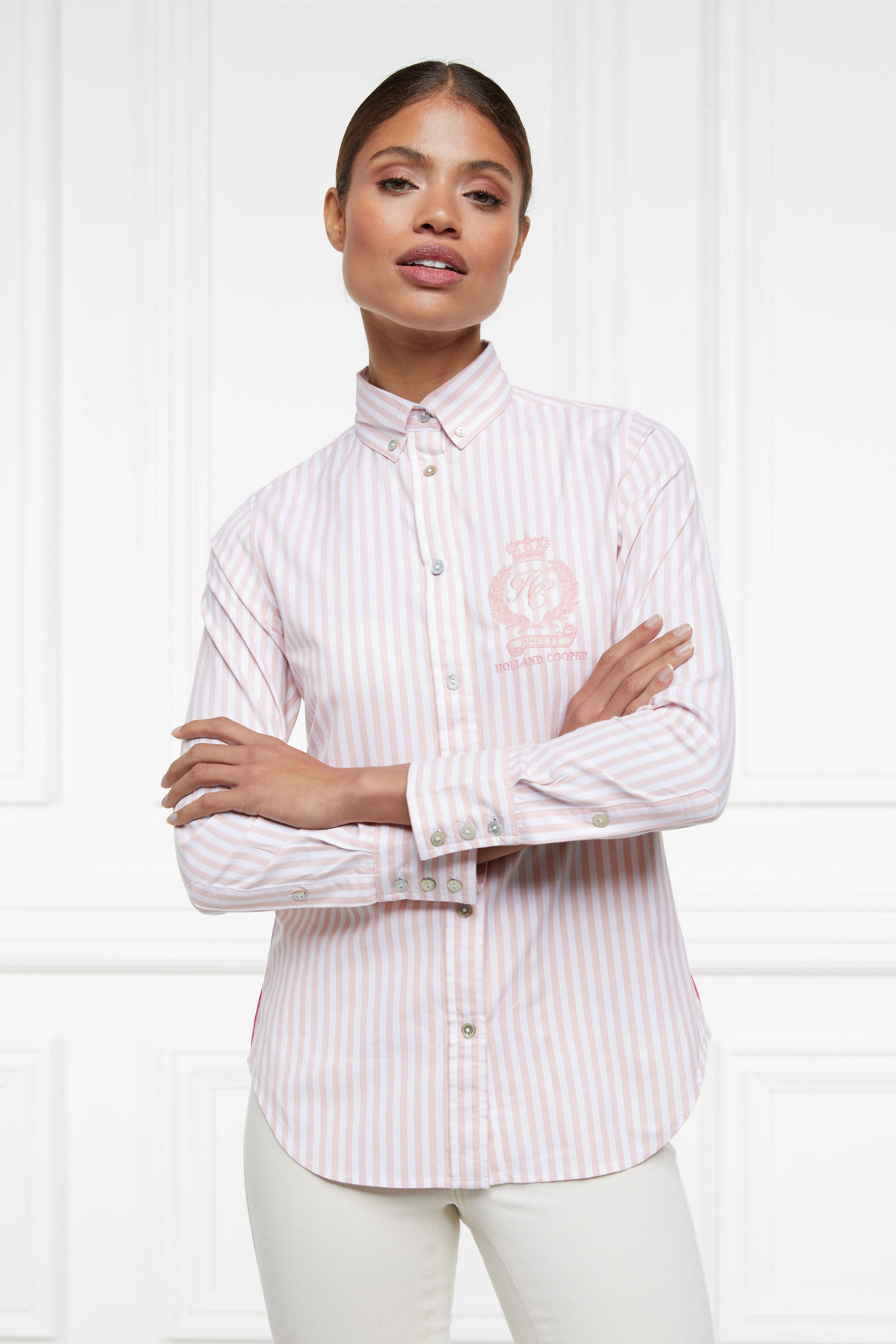 Classic Button Down Shirt (Pink Stripe)