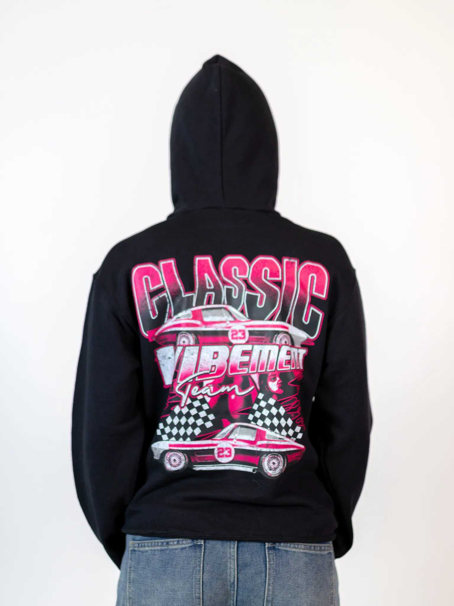 CLASSIC CAR (tryck på baksidan) HOODIE - SVART