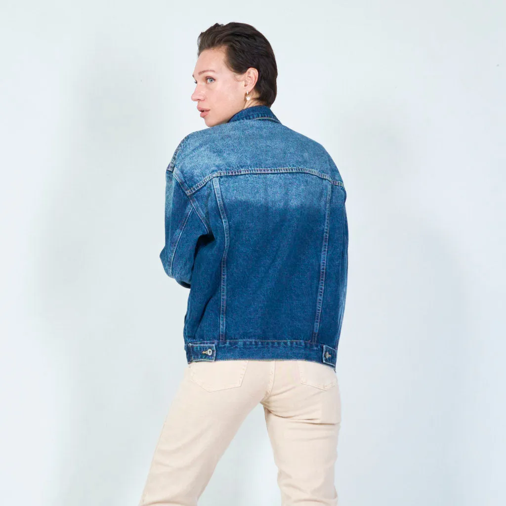 Classic full-length denim jacket wholesale