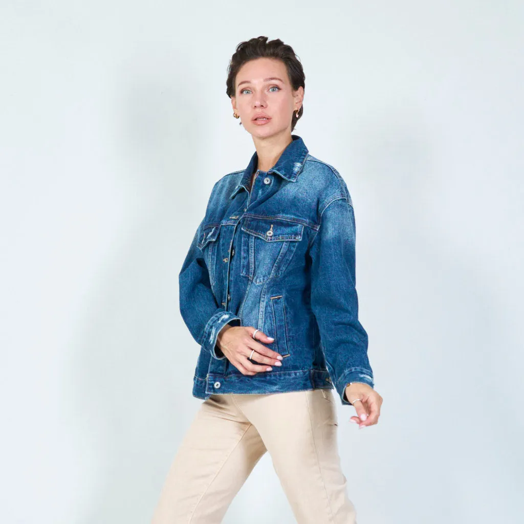 Classic full-length denim jacket wholesale