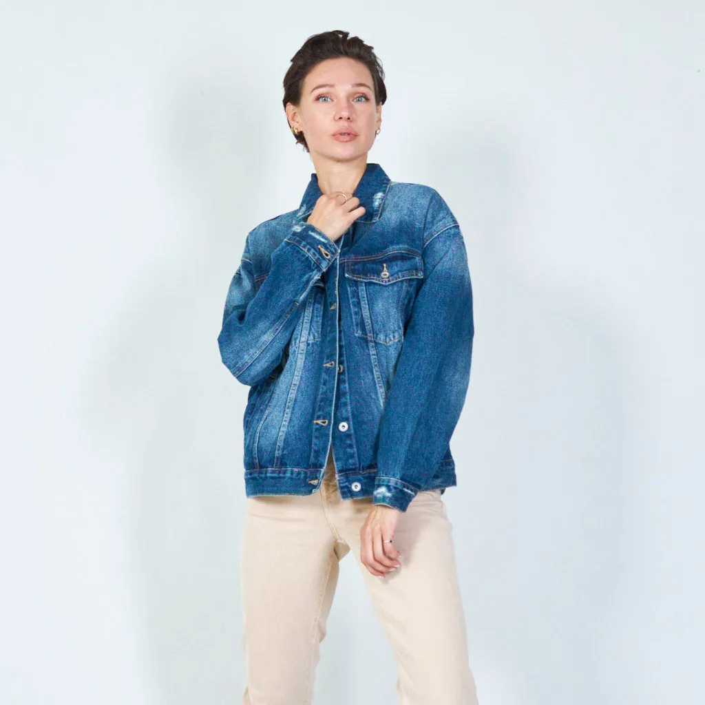 Classic full-length denim jacket wholesale