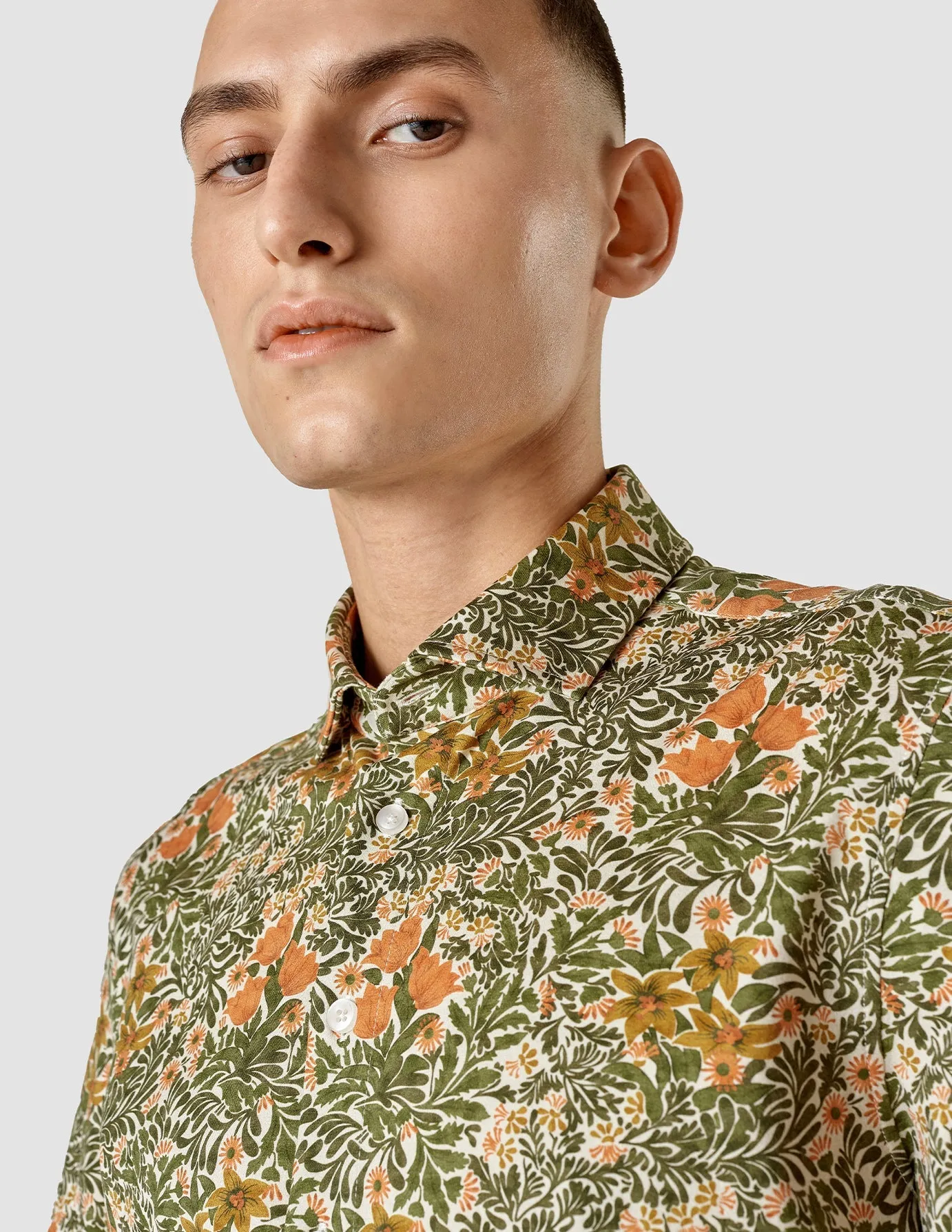 Classic Short Sleeve Shirt Flower Oasis