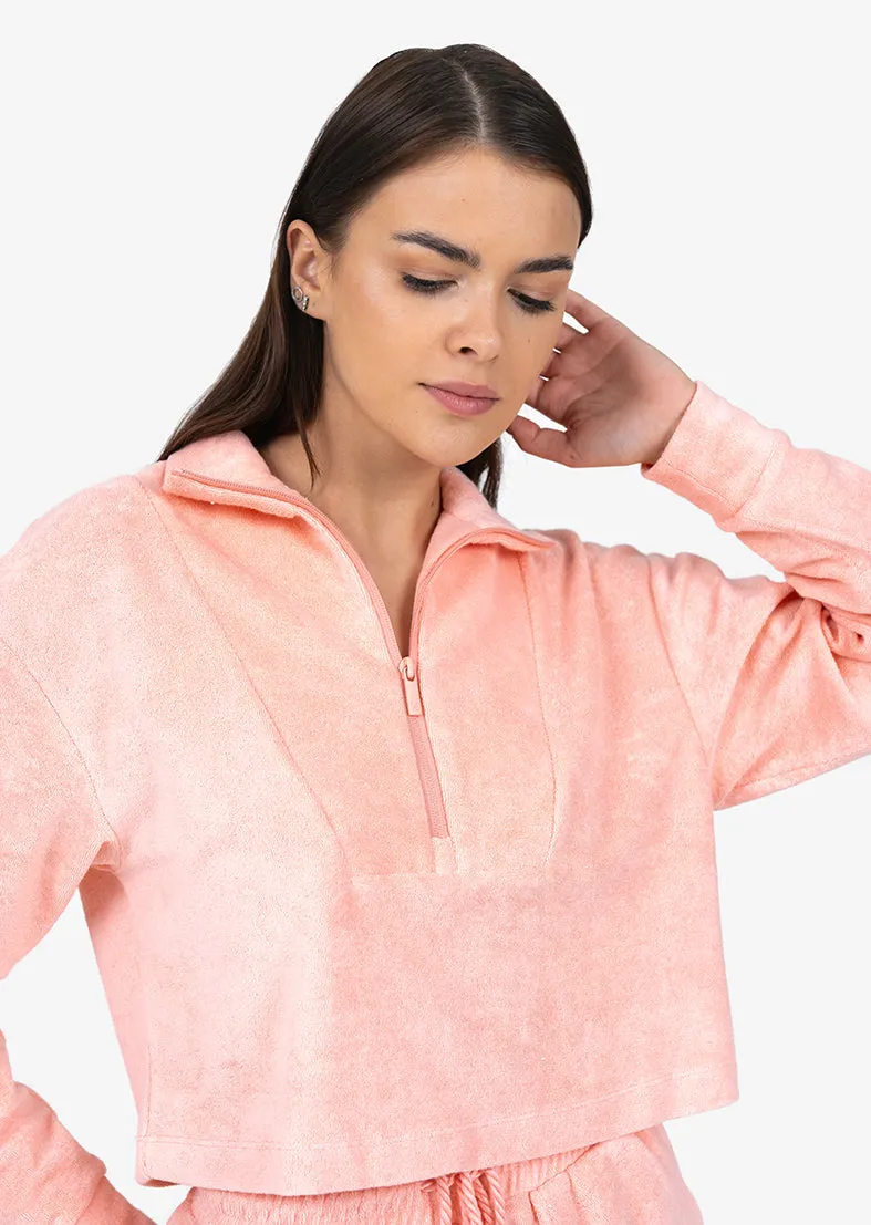 Club LC Terry Half Zip Peach