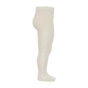 Condor Tights - Side Openwork Lace in Linen