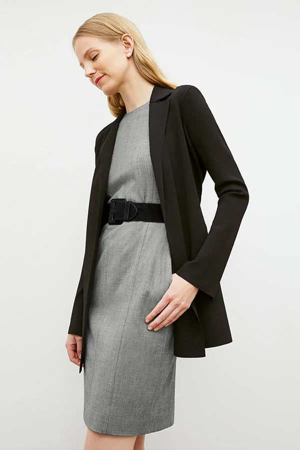 Constance Dress - Sharkskin :: Black / White