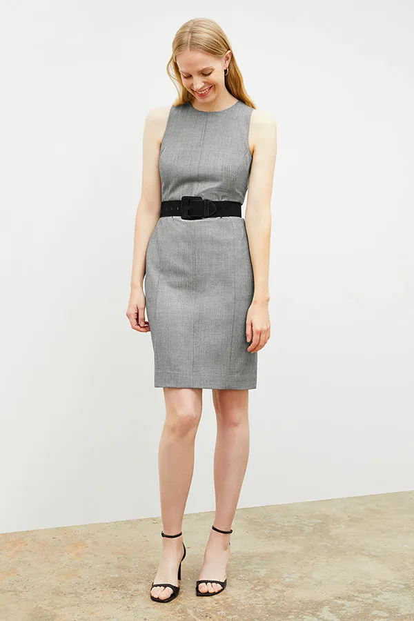 Constance Dress - Sharkskin :: Black / White