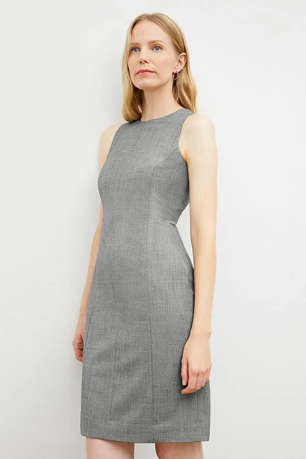 Constance Dress - Sharkskin :: Black / White