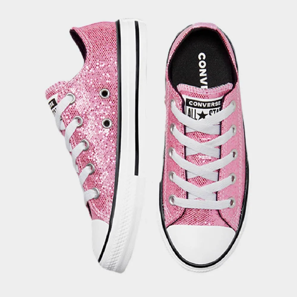 Converse Kids Chuck Taylor All Star Glitter Sneaker Pink/White _ 172697 _ Pink