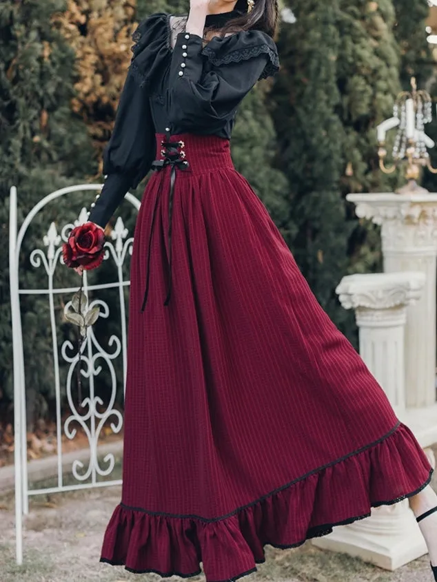 Crimson Petal Edwardian-Inspired Outfit (Blouse Skirt)