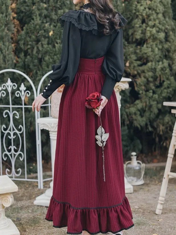 Crimson Petal Edwardian-Inspired Outfit (Blouse Skirt)