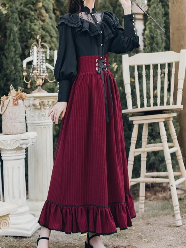 Crimson Petal Edwardian-Inspired Outfit (Blouse Skirt)