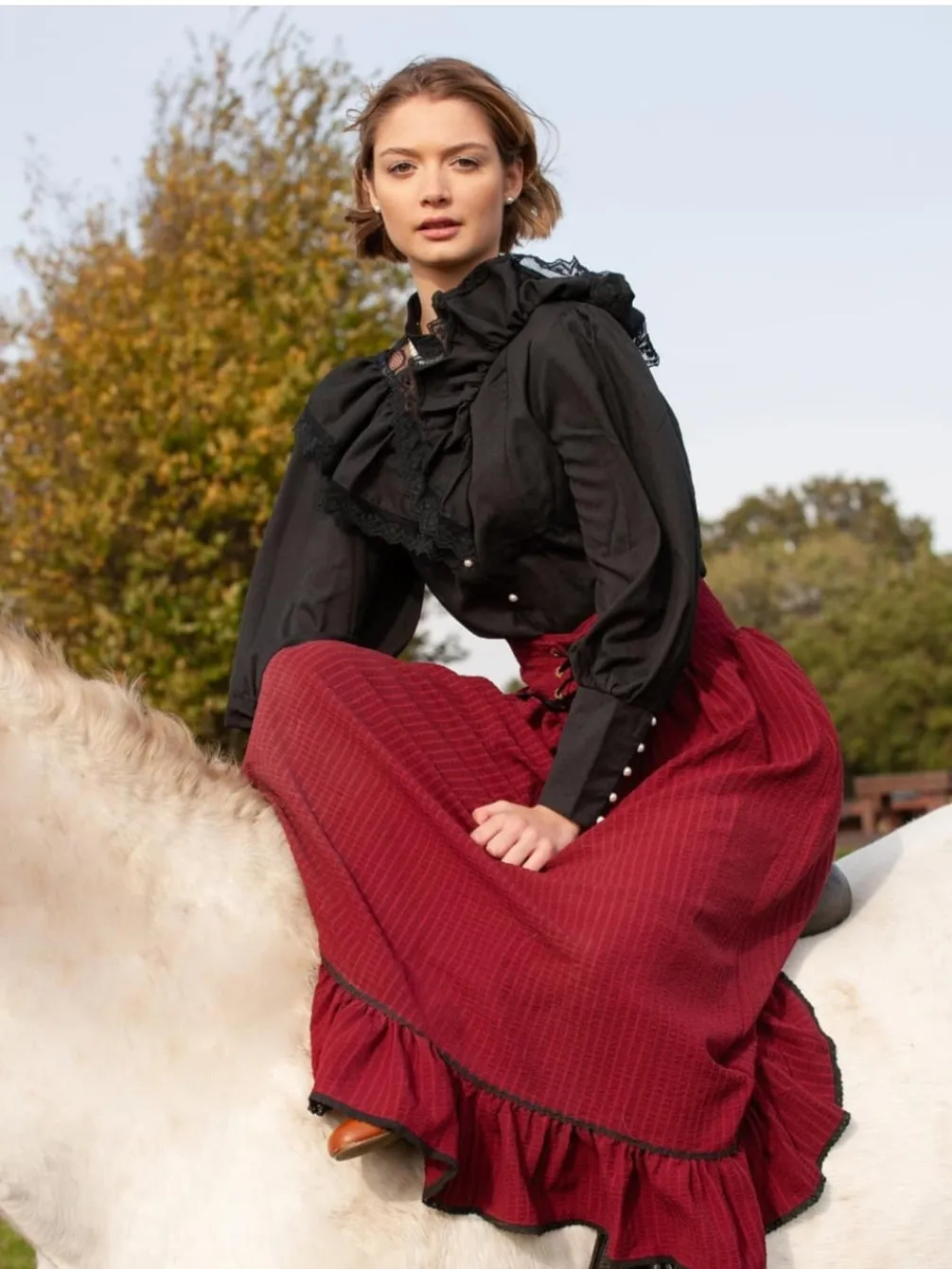 Crimson Petal Edwardian-Inspired Outfit (Blouse Skirt)