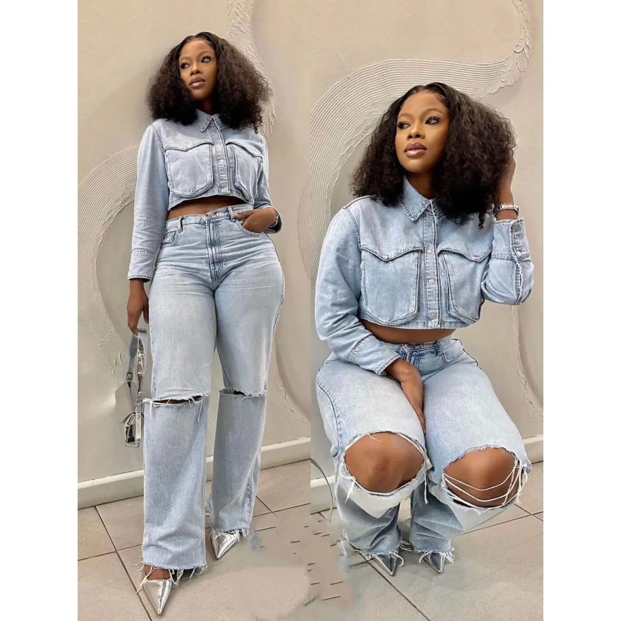 Denim 2 pieces set