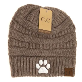 Dog Paw Mixed Soft Yarn Beanie