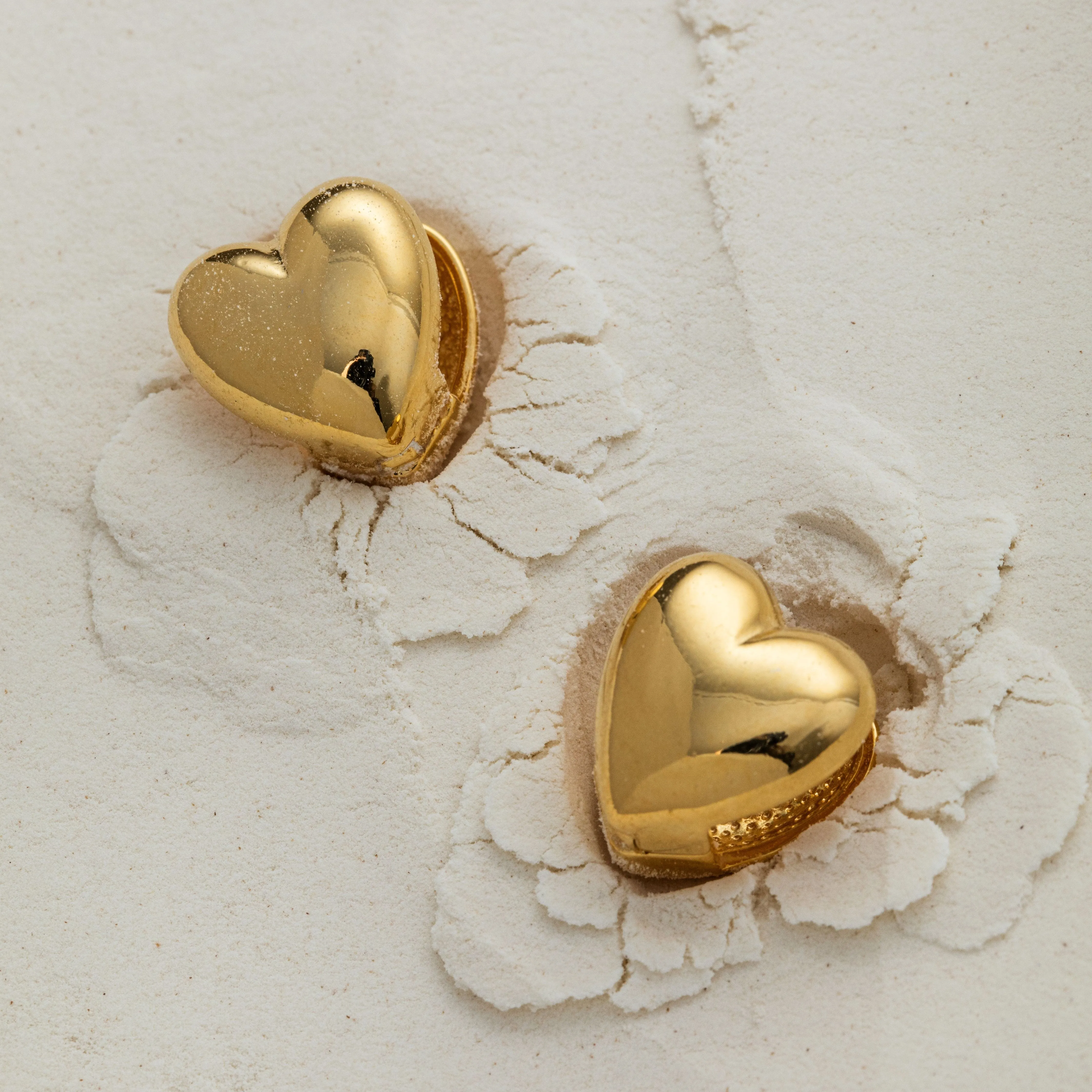 Domed Heart Earrings