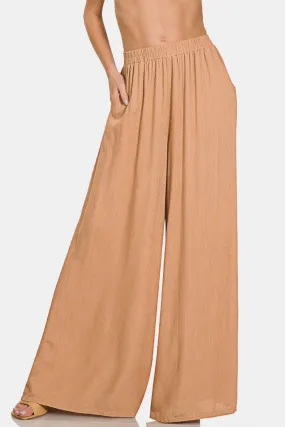 Elegant Tailored Linen Wide Leg Pants