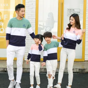 Family Matching Outfits Father Son Mother Daughter Long-Sleeve Cotton Men Women Child T-Shirts Spring Autumn Family Clothing