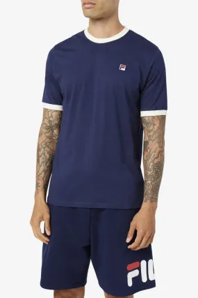 FILA Marconi Short Sleeve Ringer T-Shirt - Navy